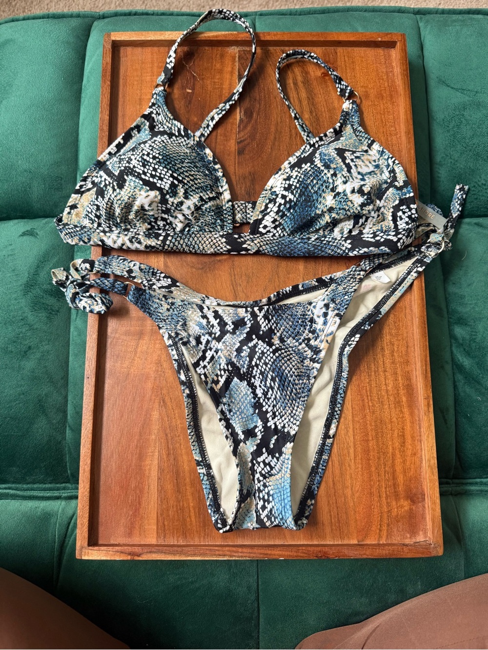 Shade & Shore Blue Snake Print Bikini